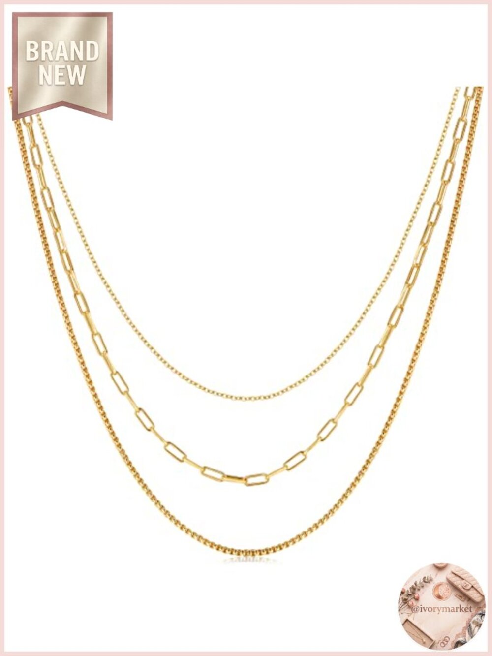 Layered Gold Plated Choker Necklace Set for Women Stackable Chain Jewelry